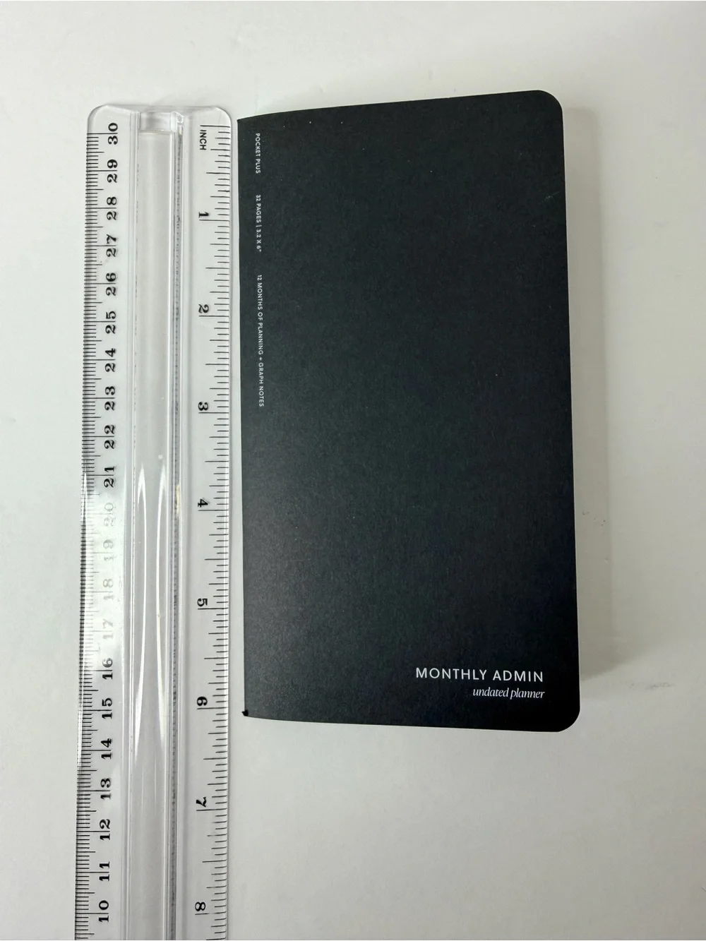 Cloth & Paper Monthly Admin undated 12 month pocket plus planner- Black